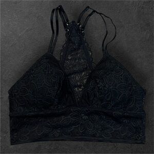 Aerie Black Lace Racerback Bra